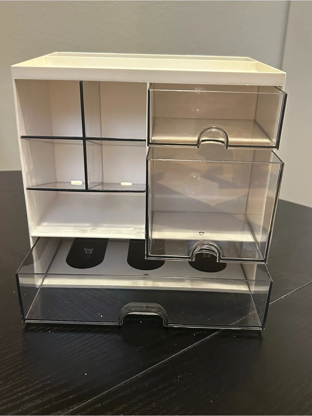 White Desktop Organizer Storage Drawers - Multi-Compartment